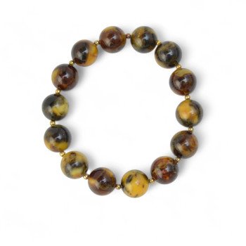 Pressed Amber Bracelet – Luxurious Beads 12mm-Amber bracelets-Home