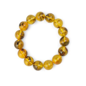 Polished Pressed Amber Bracelet – 12mm Beads - Gift idea-Amber bracelets-Home