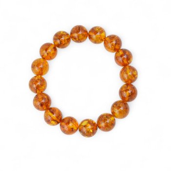 Pressed Amber Bracelet – Unique Bracelet 12mm-Amber bracelets-Home