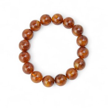 Pressed amber bracelet Dark Butterscotch Color Beads-Amber bracelets-Home