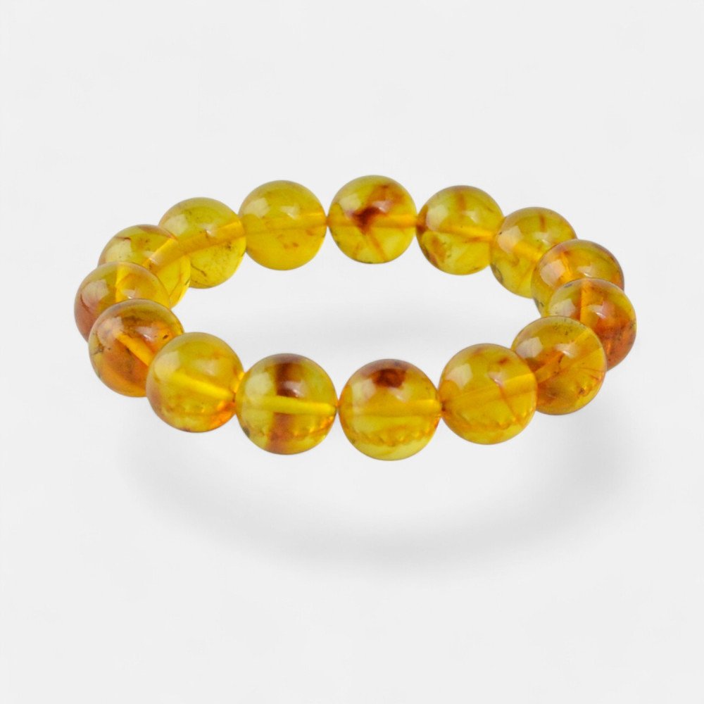 Stunning Baltic Amber Bracelet in Rich Tones 12mm-Amber bracelets-Home