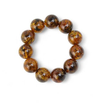 Green Pressed amber bracelet 19 mm-Amber bracelets-Home