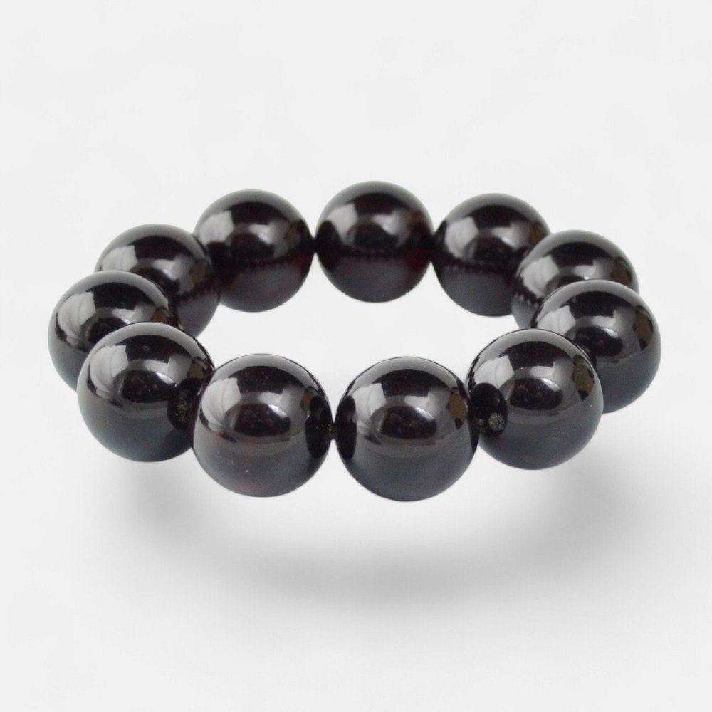 Pressed Modified amber bracelet for women 19mm beads-Amber bracelets-Home