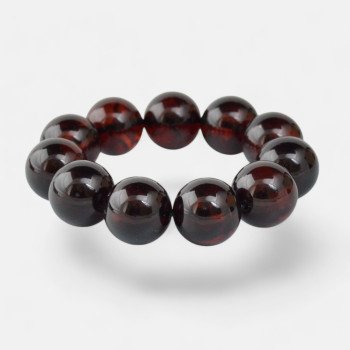 18mm amber pressed beads bracelet-Amber bracelets-Home