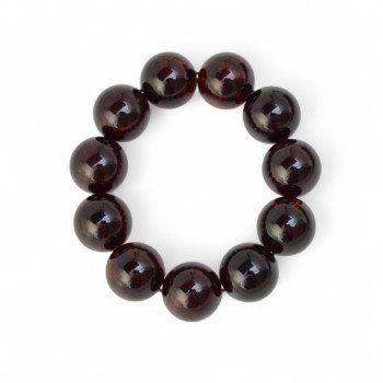 18mm round pressed amber bracelet Anniversary gift-Amber bracelets-Home