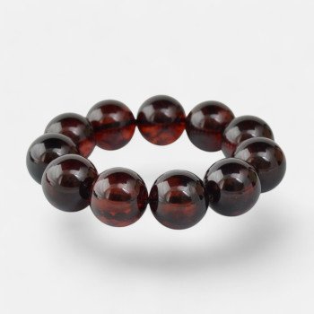 Amber bracelet 18mm Pressed beads for Birthday-Amber bracelets-Home