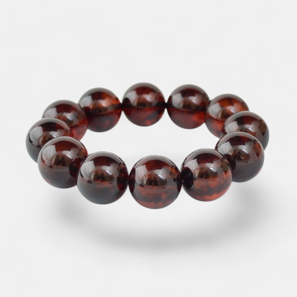 Modified Baltic amber bracelet 18mm Anniversary gift-Amber bracelets-Home