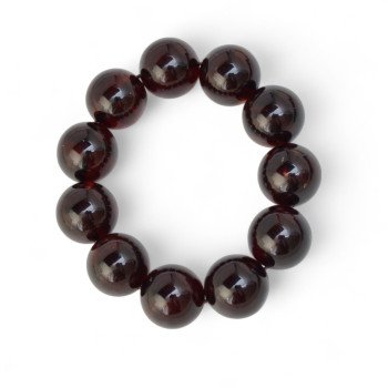 Pressed amber bracelet 18 mm round beads-Amber bracelets-Home