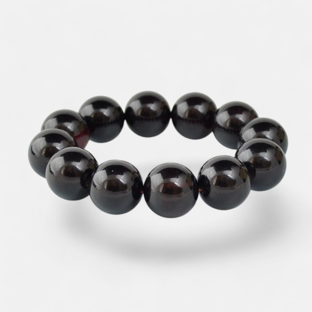 Pressed amber bracelet for women 18mm - Christmas gift-Amber bracelets-Home