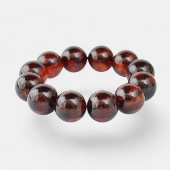 17mm Pressed amber bracelet for women-Amber bracelets-Home