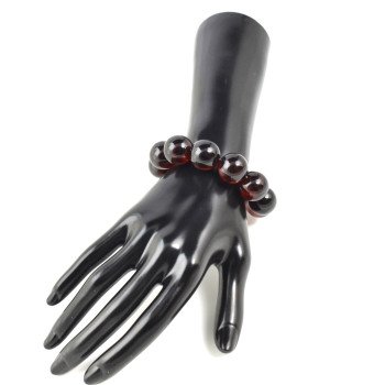 17mm Pressed amber bracelet for women-Amber bracelets-Home