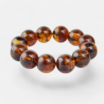 Amber bracelet Unisex jewelry Gift - Reconstructed amber-Amber bracelets-Home