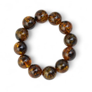 Baltic Amber Bracelet – 17mm bracelet with green amber-Amber bracelets-Home