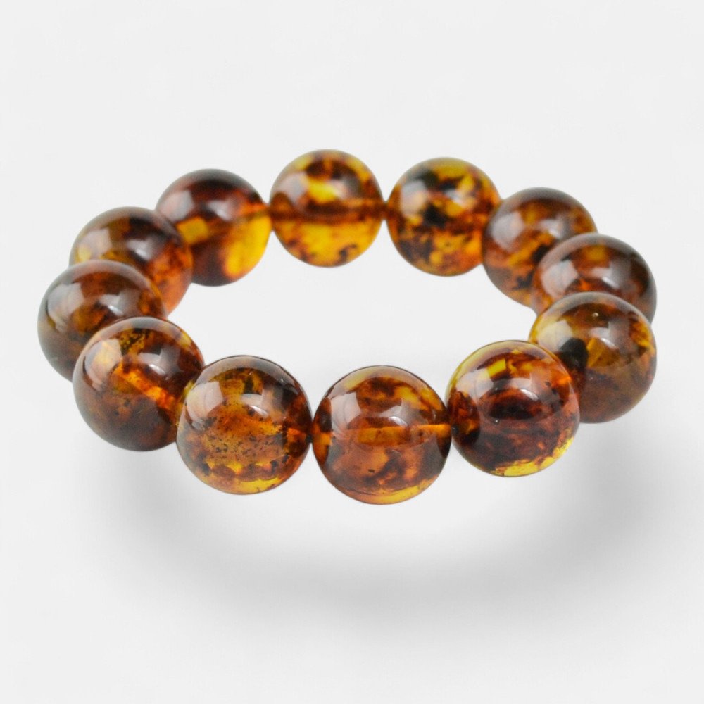 Modified Amber Bracelet - Jewelry Gift idea 17 mm-Amber bracelets-Home