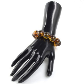 Modified Amber Bracelet for Nature Lovers 17 mm beads-Amber bracelets-Home