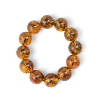 Modified Amber Bracelet for Nature Lovers 17 mm beads-Amber bracelets-Home