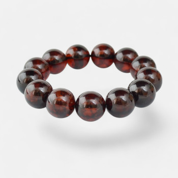 Pressed Baltic amber bracelet 17mm - Birthday gift-Amber bracelets-Home