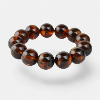 Amber Bead Bracelet – 16mm round balls-Amber bracelets-Home