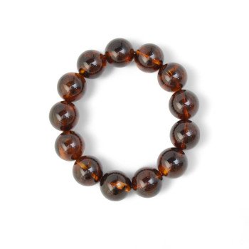 Amber Bead Bracelet – 16mm round balls-Amber bracelets-Home