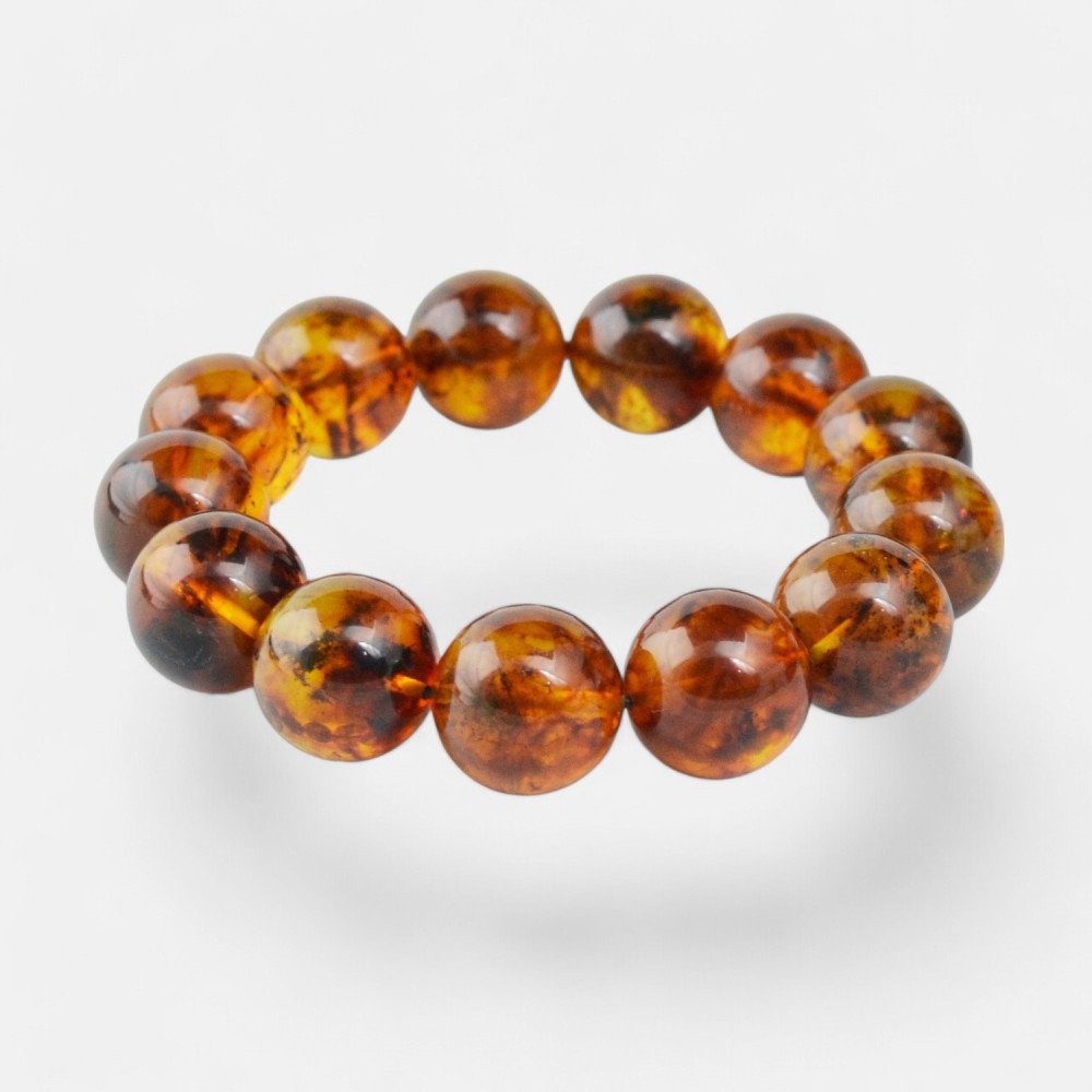 Modern Modified Amber Bracelet 16 mm - Anniversary gift-Amber bracelets-Home