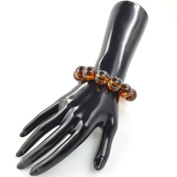 Modern Modified Amber Bracelet 16 mm - Anniversary gift-Amber bracelets-Home