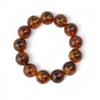 Modern Modified Amber Bracelet 16 mm - Anniversary gift-Amber bracelets-Home