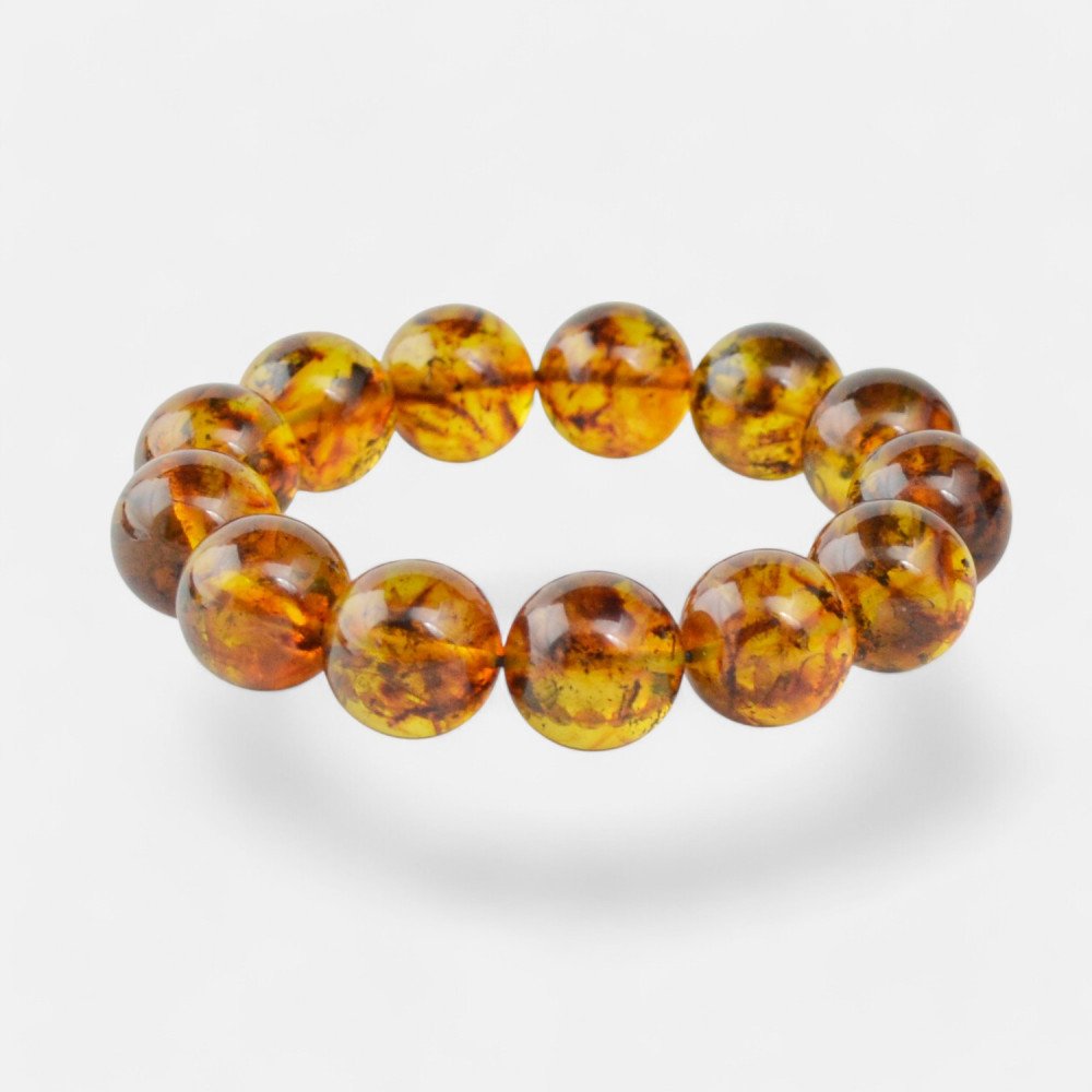 Modern Stylish Amber Beads Bracelet 16 mm - Gift idea-Amber bracelets-Home