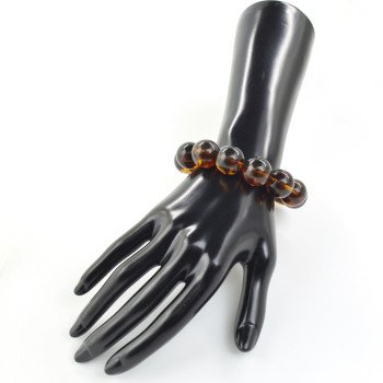 Pressed amber bracelet 16mm Anniversary Celebrations-Amber bracelets-Home