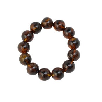 Pressed amber bracelet 16mm Anniversary Celebrations-Amber bracelets-Home