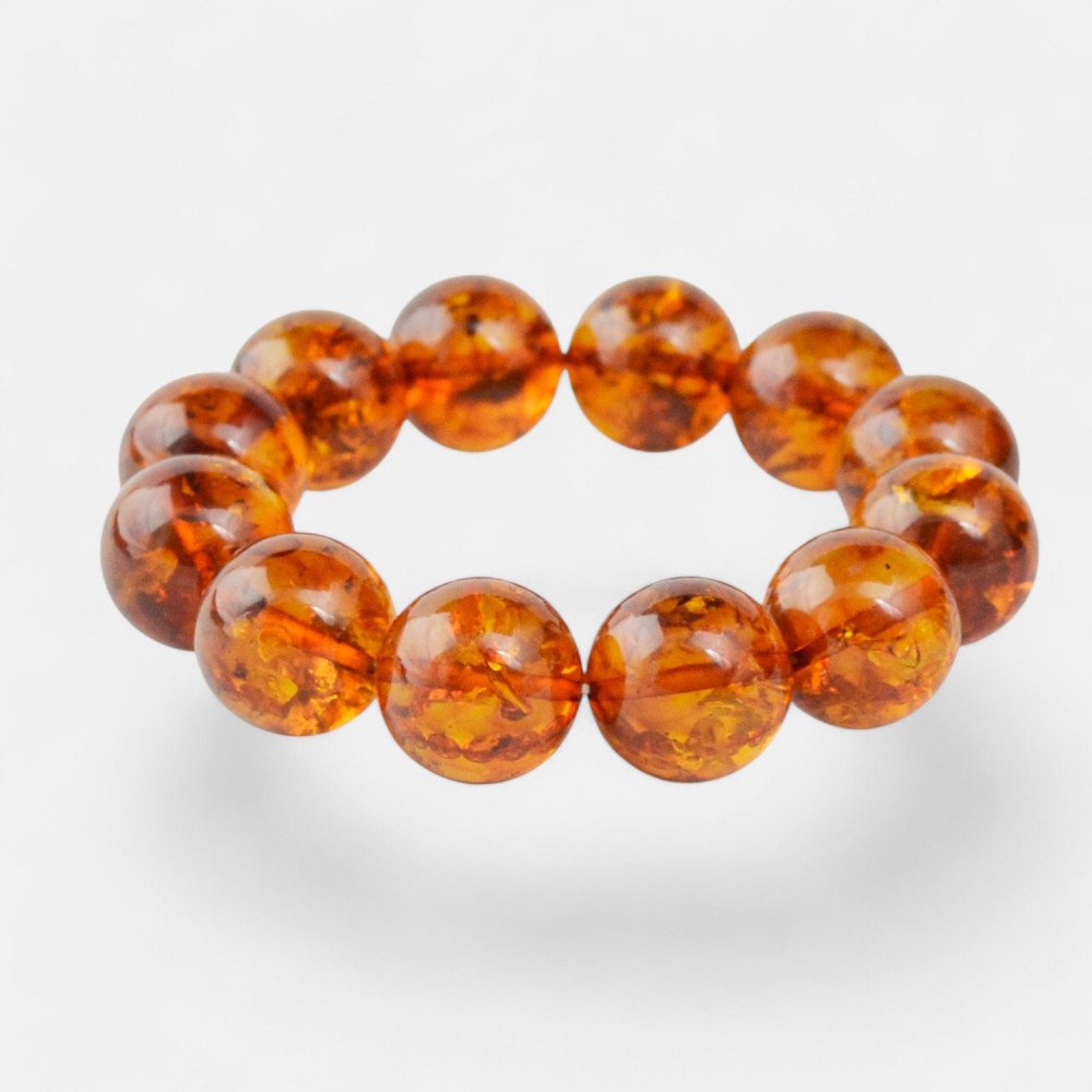 Modified Amber Bracelet Gift for Wife 16 mm-Amber bracelets-Home