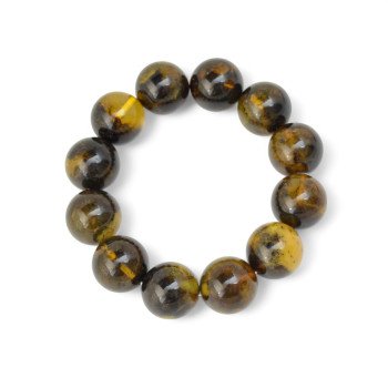 Modified Amber Bracelet green amber beads 16 mm-Amber bracelets-Home