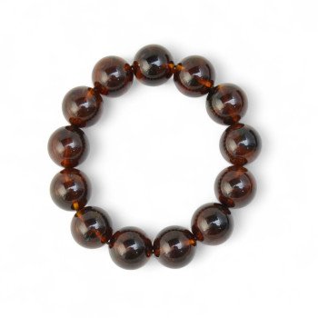 Pressed Modified Amber Charm Bracelet 16 mm gift idea-Amber bracelets-Home