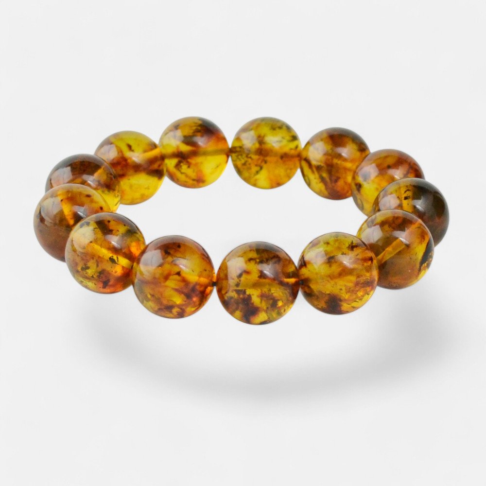 Pressed Baltic Amber Bracelet Mother’s Day Gift-Amber bracelets-Home