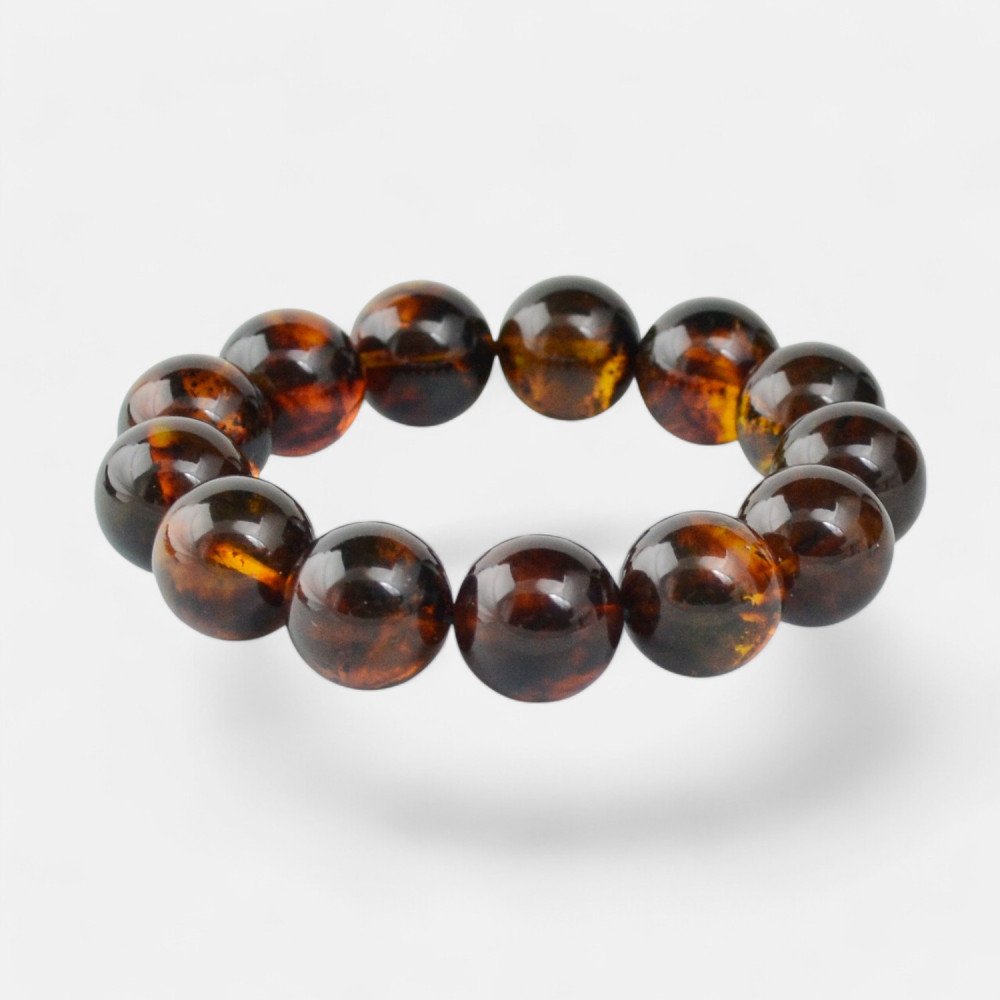 16mm Modified Soft Shine Amber Bracelet-Amber bracelets-Home