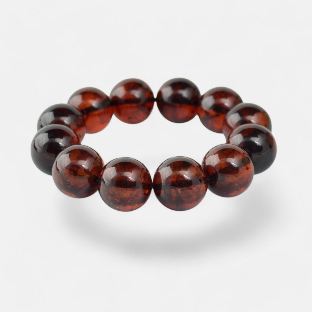 Pressed Amber Bracelet with Earthy Vibes-Amber bracelets-Home