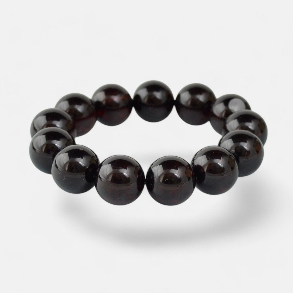 Round Baltic amber bracelet Pressed beads Birthday gift-Amber bracelets-Home