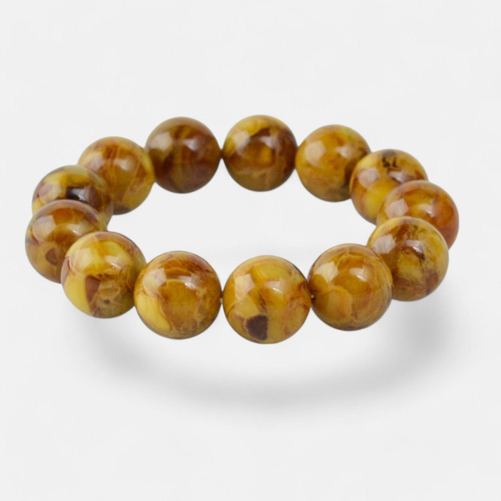 15mm Modified Amber Bracelet perfect Gift idea-Amber bracelets-Home