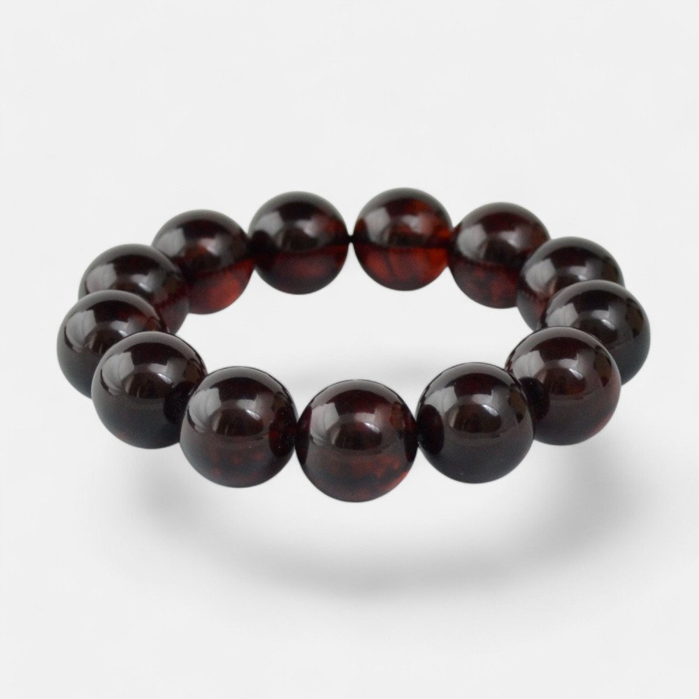 15mm Pressed amber bracelet Perfect gift idea for her-Amber bracelets-Home
