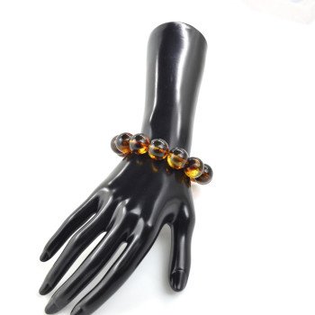 Baltic Amber Bracelet – 15mm round beaded bracelet-Amber bracelets-Home