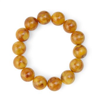 Baltic Amber Bracelet – caramel color amber 15 mm-Amber bracelets-Home