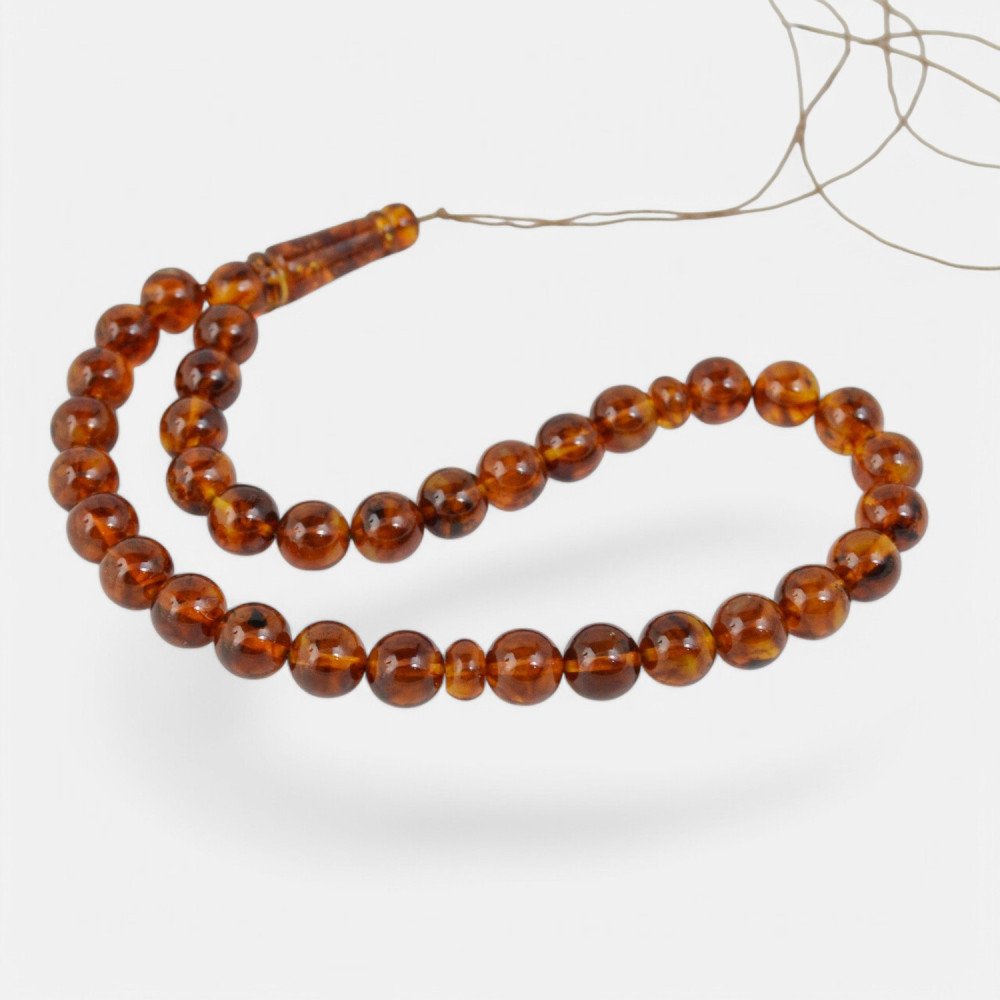 Pressed Amber Rosary for Deep Spiritual Connection-Islamic Prayer rosary-Amber rosaries