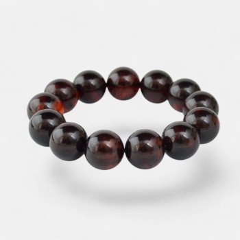 Baltic amber bracelet 15 mm pressed beads gift idea-Amber bracelets-Home