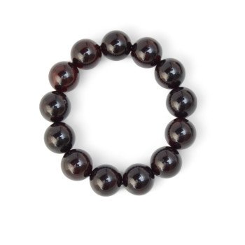 Baltic amber bracelet 15 mm pressed beads gift idea-Amber bracelets-Home
