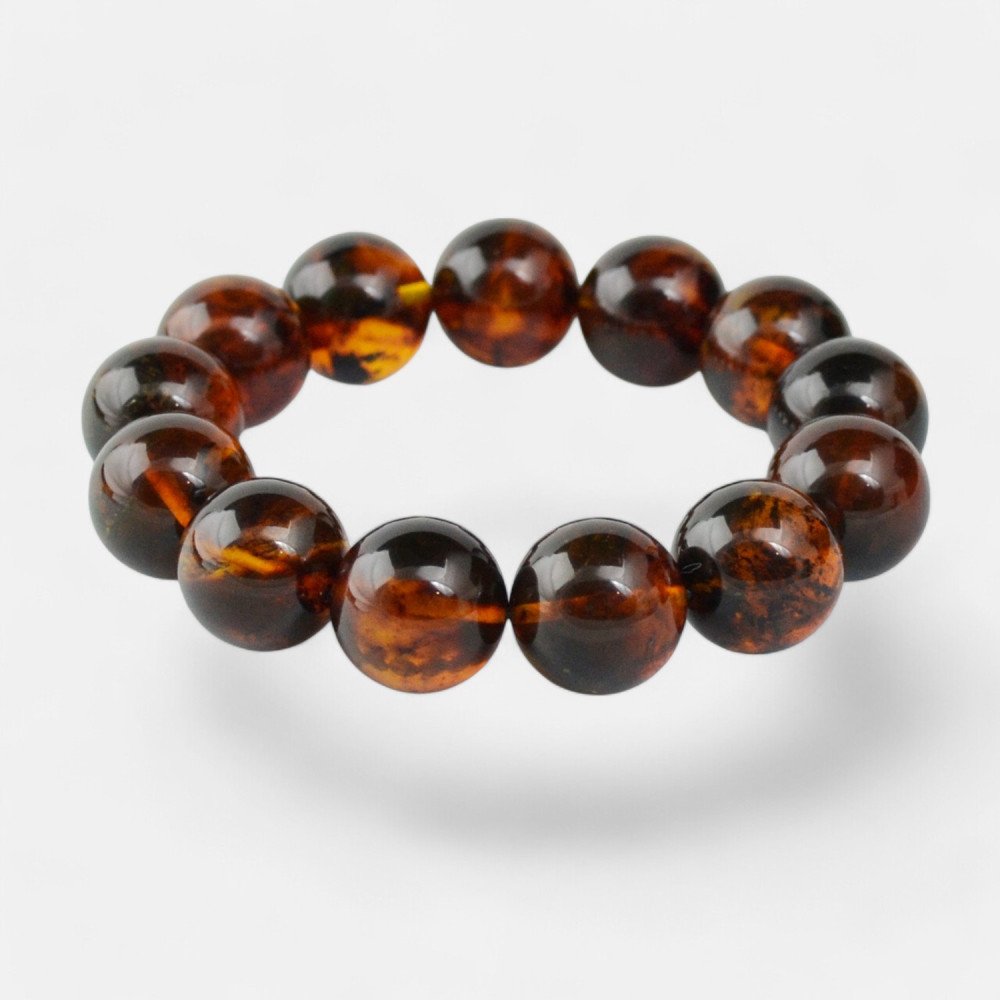 Modified Amber Bracelet - 15mm amber jewelry gift-Amber bracelets-Home