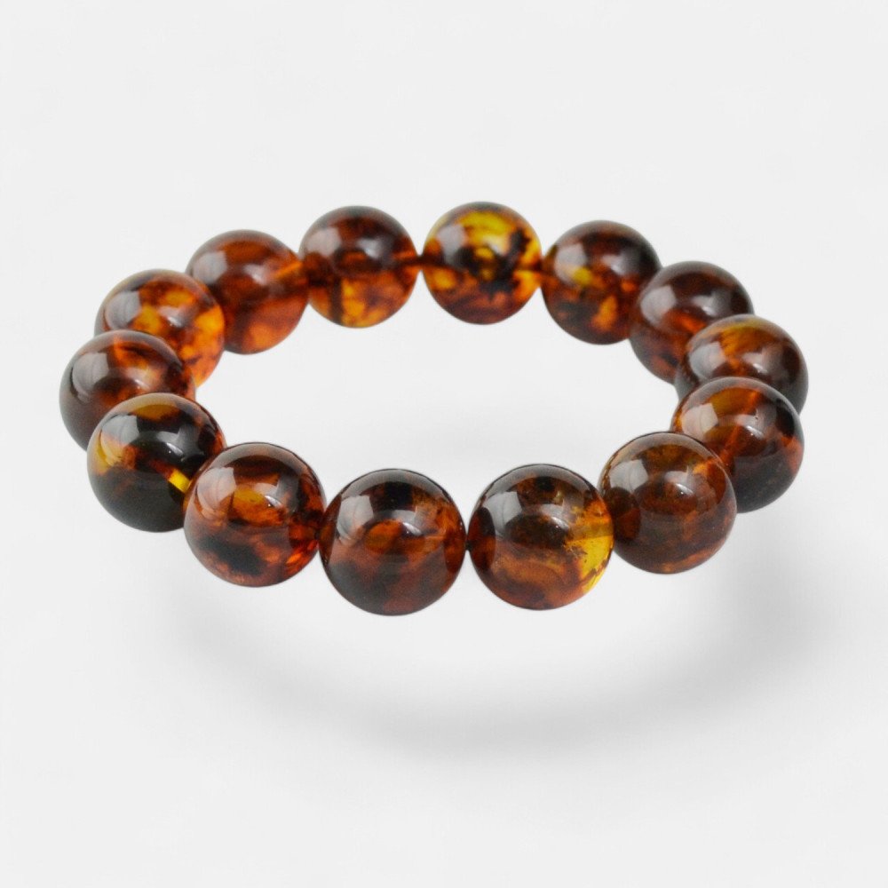 Modified Amber Bracelet for Birthday gift 16 mm beads-Amber bracelets-Home