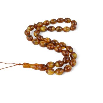 Amber Prayer Beads - Brown amber misbaha-Islamic Prayer rosary-Amber rosaries