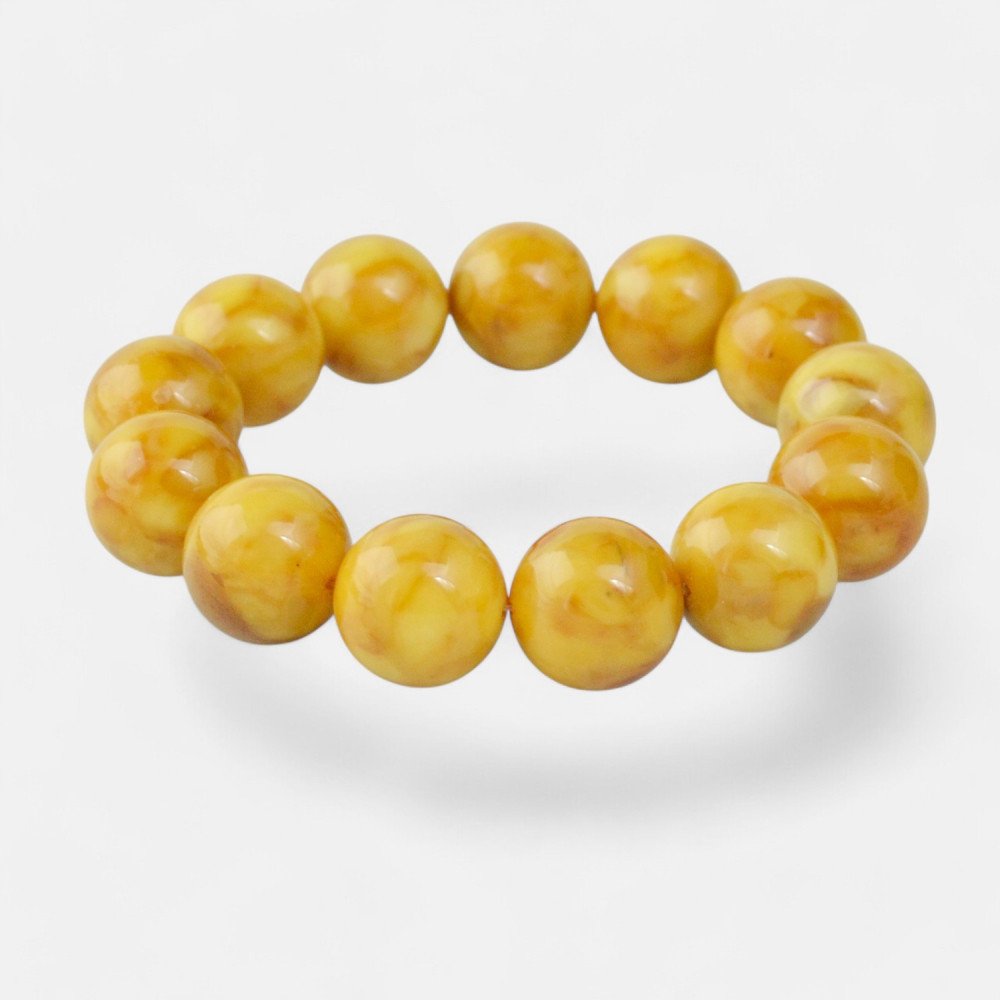 Modified Amber Bracelet for Birthday gift 15mm-Amber bracelets-Home