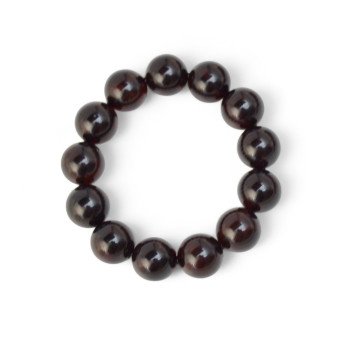 15 mm Pressed amber bracelet for women Birthday gift-Amber bracelets-Home
