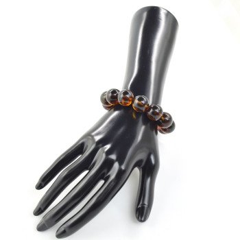 Modified Amber Bracelet - 15mm round beads - Gift idea-Amber bracelets-Home