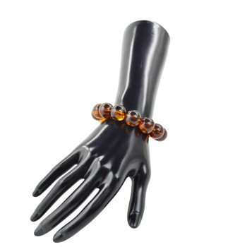 Modified Baltic amber bracelet 15mm - Resin amber-Amber bracelets-Home